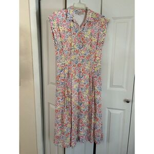 Loft Size 4 White Floral Maxi Dress